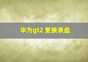 华为gt2 更换表盘